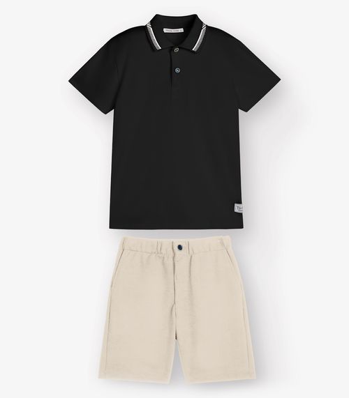 Conjunto Polo com Bermuda Menino Trick Nick Preto