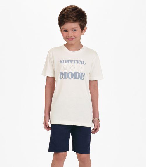 Conjunto Camiseta com Bermuda Trick Nick Bege