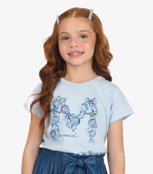 Blusa Feminina Meia Malha Rovi Kids Azul