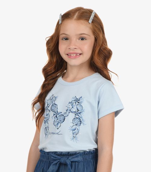 Blusa Feminina Meia Malha Rovi Kids Azul