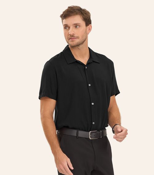 Camisa Viscose Dobby Masculina Diametro Preto