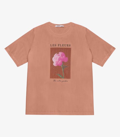 Blusa Manga Curta Feminina Plus Size Secret Glam Marrom