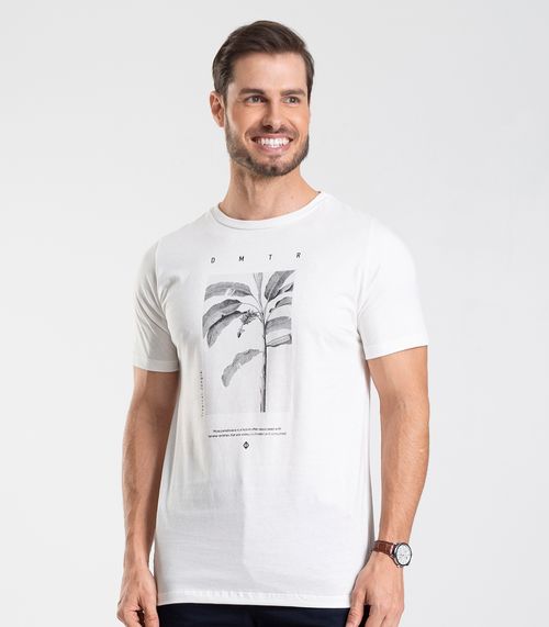 Camiseta Meia Malha Masculina Diametro Bege