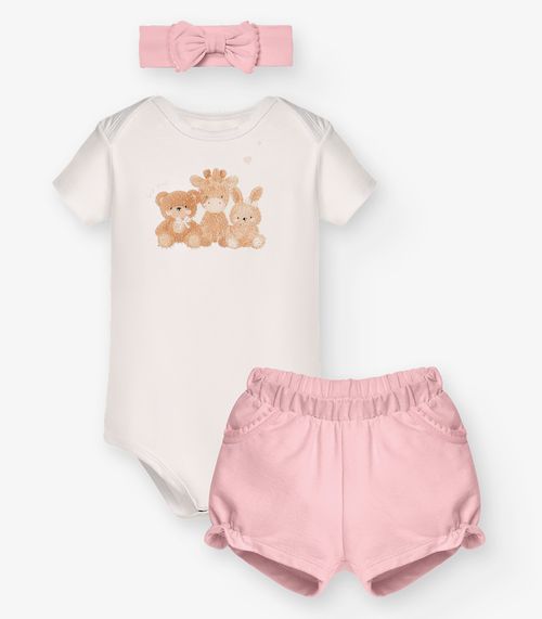 Conjunto Body com Faixa e Shorts Trick Nick Bege