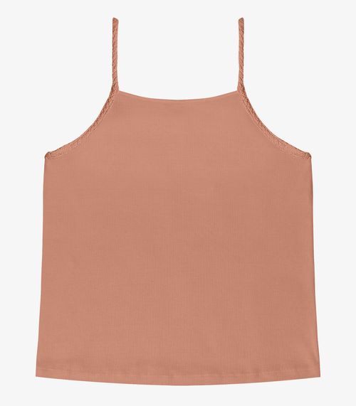 Regata Feminina Ribana de Viscose Rovitex Marrom