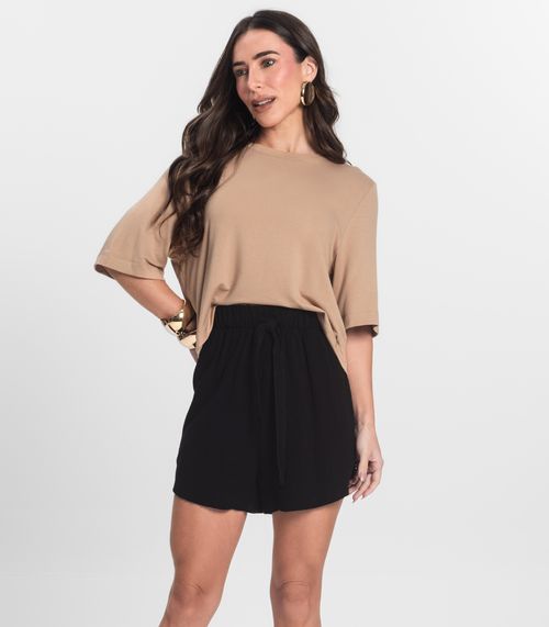 Shorts Feminino Em Linho Endless Preto
