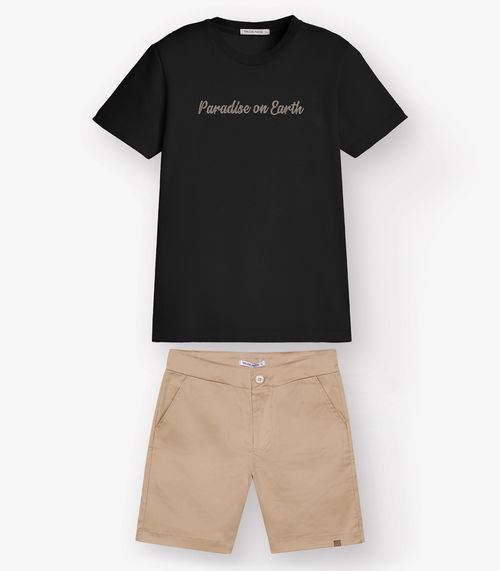 Conjunto Camiseta com Bermuda Menino Trick Nick Preto