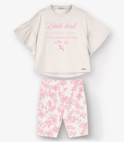 Conjunto Blusa com Ciclista Feminino Trick Nick Bege