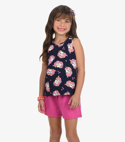 Conjunto Regata com Shorts Menina Rovi Kids Azul