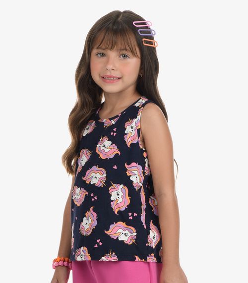 Conjunto Regata com Shorts Menina Rovi Kids Azul