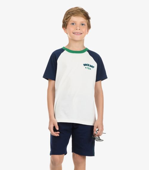 Conjunto Camiseta com Bermuda Masculino Rovi Kids Azul