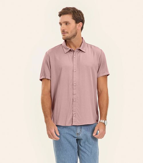 Camisa em Viscose Sarjada Masculina Diametro Rosa