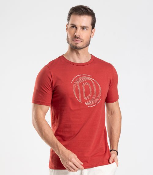 Camiseta em Meia Malha Masculina Diametro Laranja