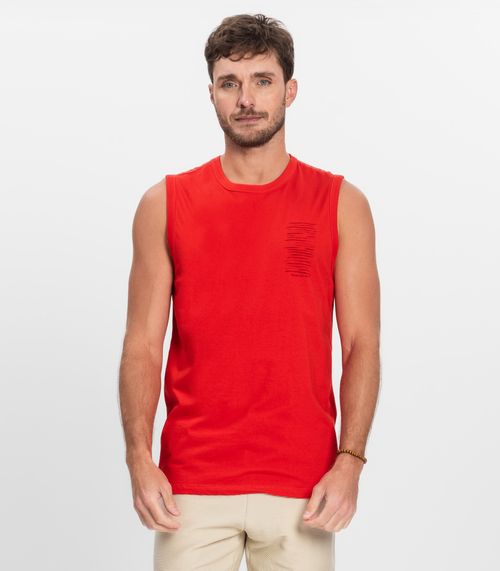 Regata Masculina Meia Malha Diametro Laranja