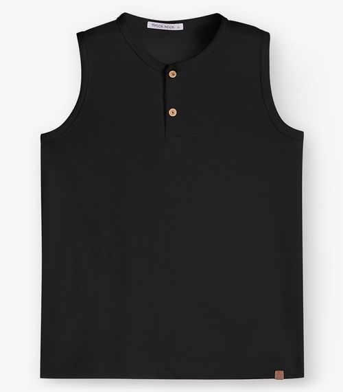 Regata Masculino Meia Malha Maquinetada Trick Nick Preto