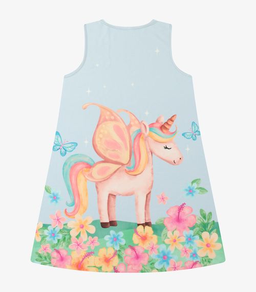 Vestido Poly Flex Touch Cotton Vestido Rovi Kids Azul