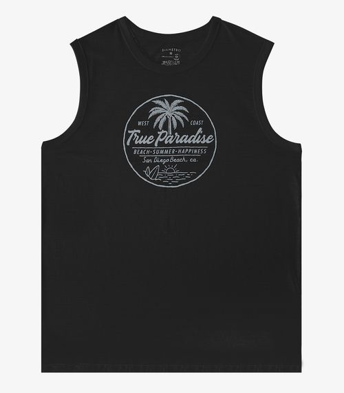 Regata em Meia Malha Masculino Diametro Preto