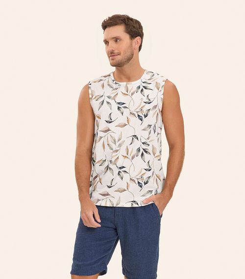 Regata em Meia Malha Masculina Diametro Bege