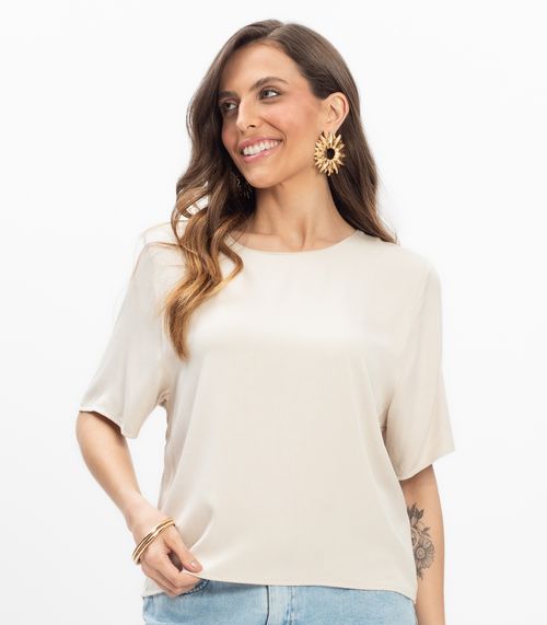 Blusa Viscose Double Feminina Endless Bege