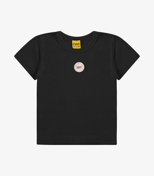 Blusa Feminina Ribana de Viscose Rovi Kids Preto