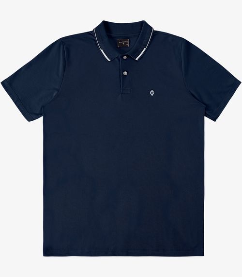 Polo em Piquet Duplo Pa Masculina Diametro Azul