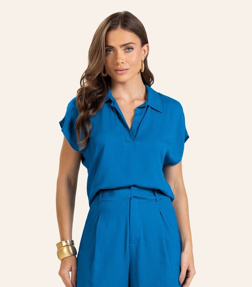 Polo Viscose Modena Feminino Endless Azul
