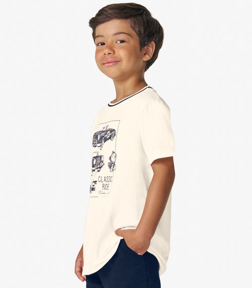 Conjunto Camiseta com Bermuda Trick Nick Bege