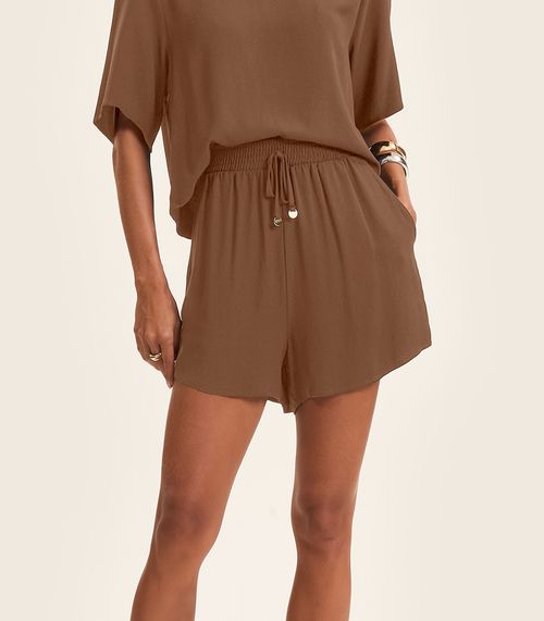 Shorts Feminino em Twill Cey Rovitex Marrom