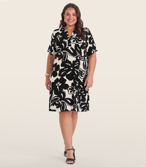 Vestido Curto Feminino Plus Size Secret Glam Preto