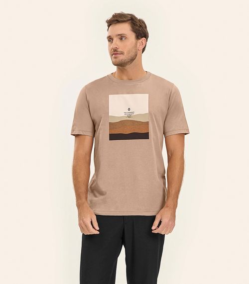 Camiseta Meia Malha Masculina Diametro Marrom