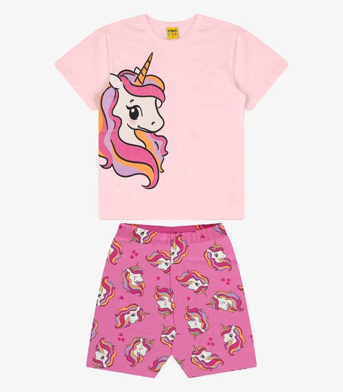 Conjunto Blusa com Ciclista Menina Rovi Kids Rosa