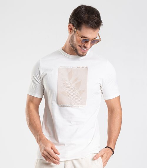 Camiseta Meia Malha Masculina Diametro Bege