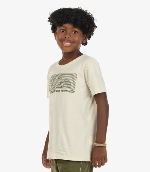 Conjunto Camiseta com Bermuda Menino Rovi Kids Bege