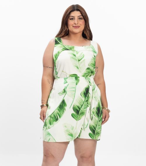 Shorts Saia Feminino Plus Size Secret Glam Bege