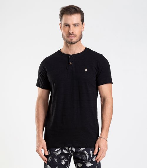 Camiseta Meia Malha Flamê Masculina Diametro Preto
