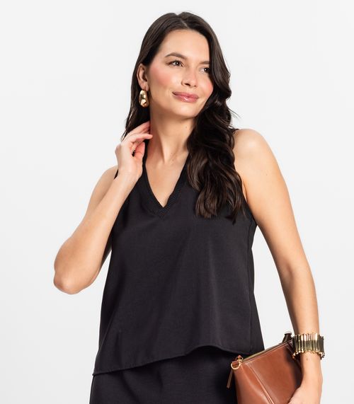 Regata Feminina Twill Cey Rovitex Preto