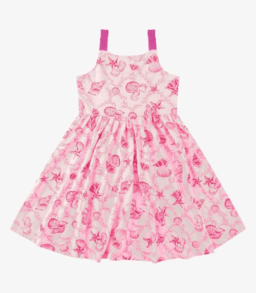 Vestido Visco Maquineta Menina Rovi Kids Rosa