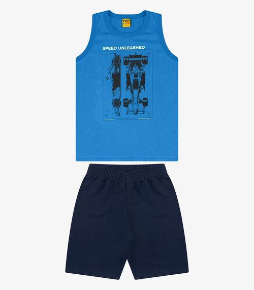 Conjunto Regata com Bermuda Menino Rovi Kids Azul