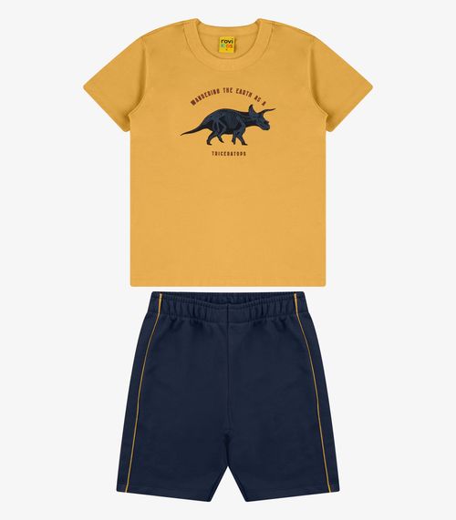 Conjunto Camiseta com Bermuda Menino Rovi Kids Amarelo