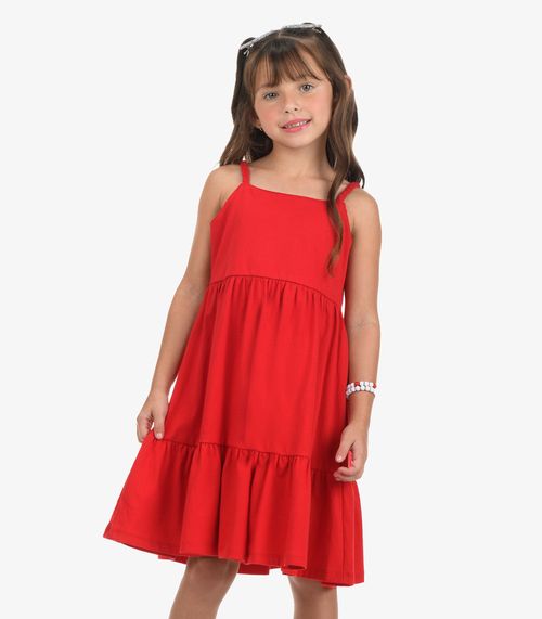Vestido Meia Malha Rovi Kids Vermelho