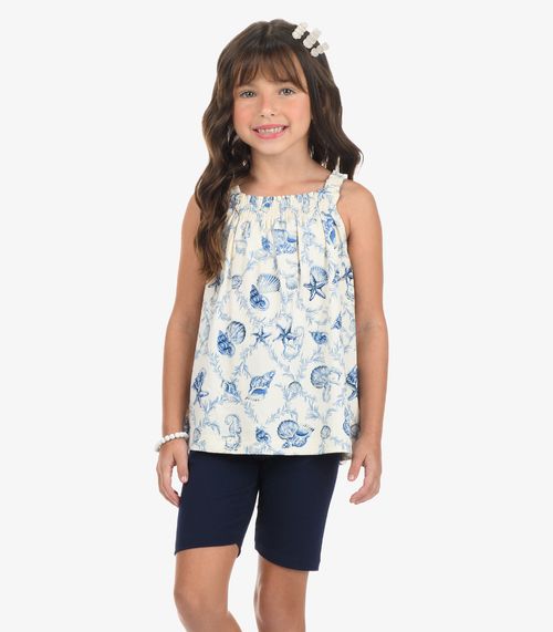 Conjunto Regata Com Ciclista Rovi Kids Bege