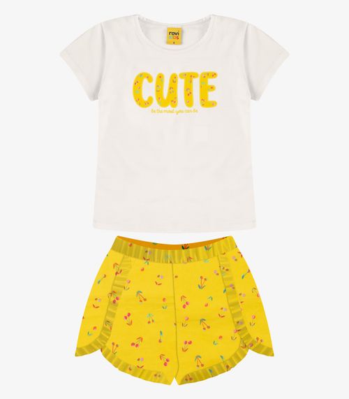 Conjunto Blusa com Shorts Menina Rovi Kids Laranja