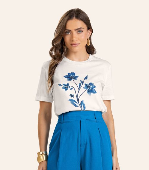 T- Shirt Feminina Meia Malha Endless Bege