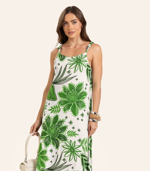 Vestido Midi Feminino Endless em Viscotorcion Verde