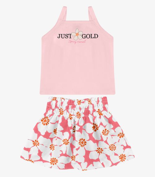 Conjunto Regata com Saia Rovi Kids Rosa