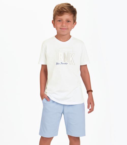 Conjunto Camiseta com Bermuda Menino Trick Nick Branco