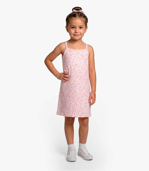 Vestido Infantil em Cotton Leve Rotativo Select Rosa