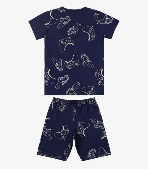 Pijama Infantil Camiseta e Bermuda Select Azul