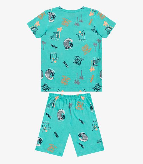 Pijama Infantil Camiseta e Bermuda Select Azul