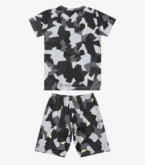Pijama Infantil Camiseta e Bermuda Select Cinza